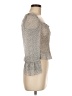Storia 100% Polyester Silver 3/4 Sleeve Blouse Size M - photo 4