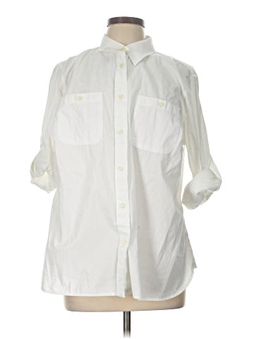 Lauren Jeans Co. 3/4 Sleeve Button-Down Shirt (view 1)