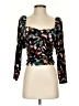 Open Edit Black 3/4 Sleeve Top Size S - photo 1