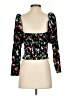 Open Edit Black 3/4 Sleeve Top Size S - photo 2