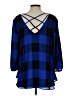 Takara 100% Polyester Blue 3/4 Sleeve Blouse Size L - photo 2
