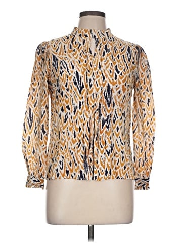 The Fold Long Sleeve Silk Top (view 1)