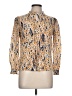 The Fold 100% Silk Multi Color Gold Long Sleeve Silk Top Size 10 - photo 1