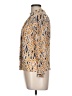 The Fold 100% Silk Multi Color Gold Long Sleeve Silk Top Size 10 - photo 5