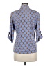J. McLaughlin Print Blue 3/4 Sleeve Button-Down Shirt Size M - photo 2