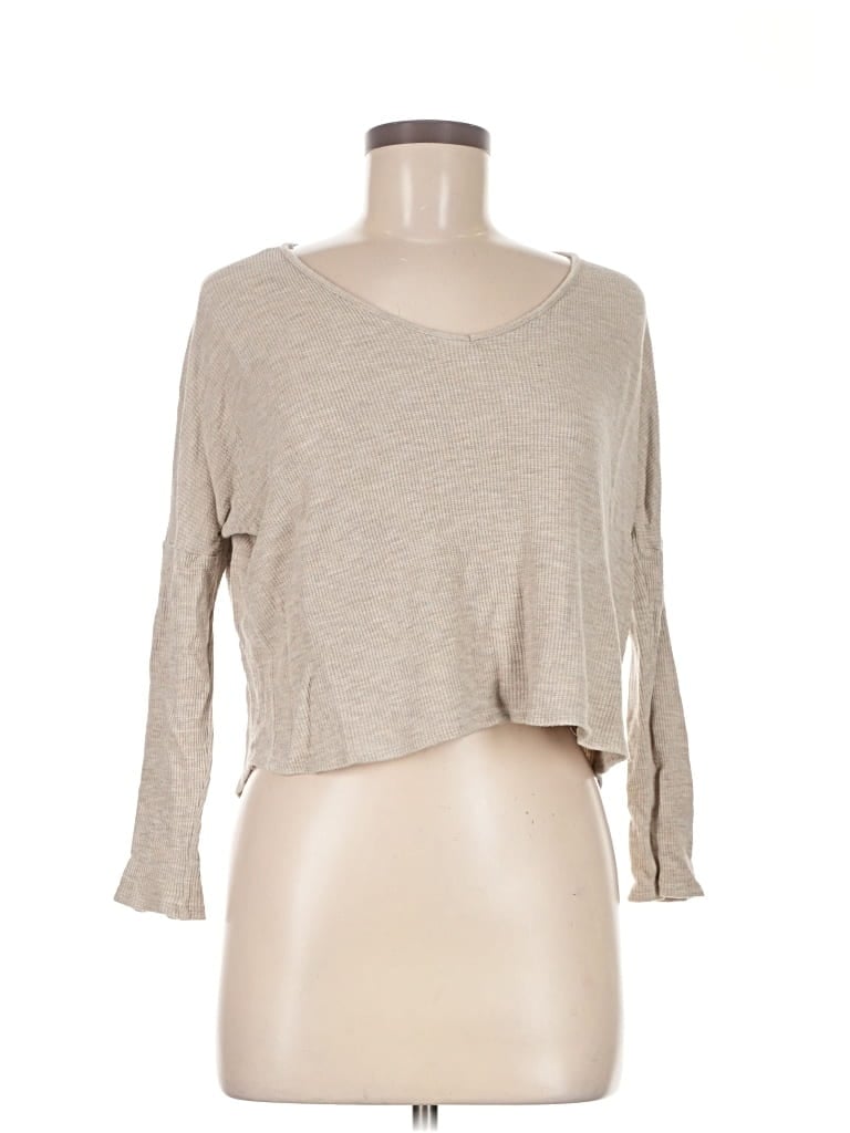 Pre-owned One Clothing 3/4 Sleeve T-shirt In Tan