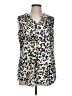 CAbi 100% Polyester Animal Print White Sleeveless Blouse Size L - photo 1