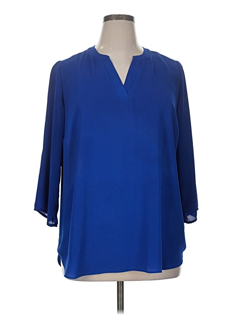 Pre-owned Chaus 3/4 Sleeve Blouse In Blue