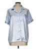 Assorted Brands Stripes Blue Short Sleeve Blouse Size L - photo 1