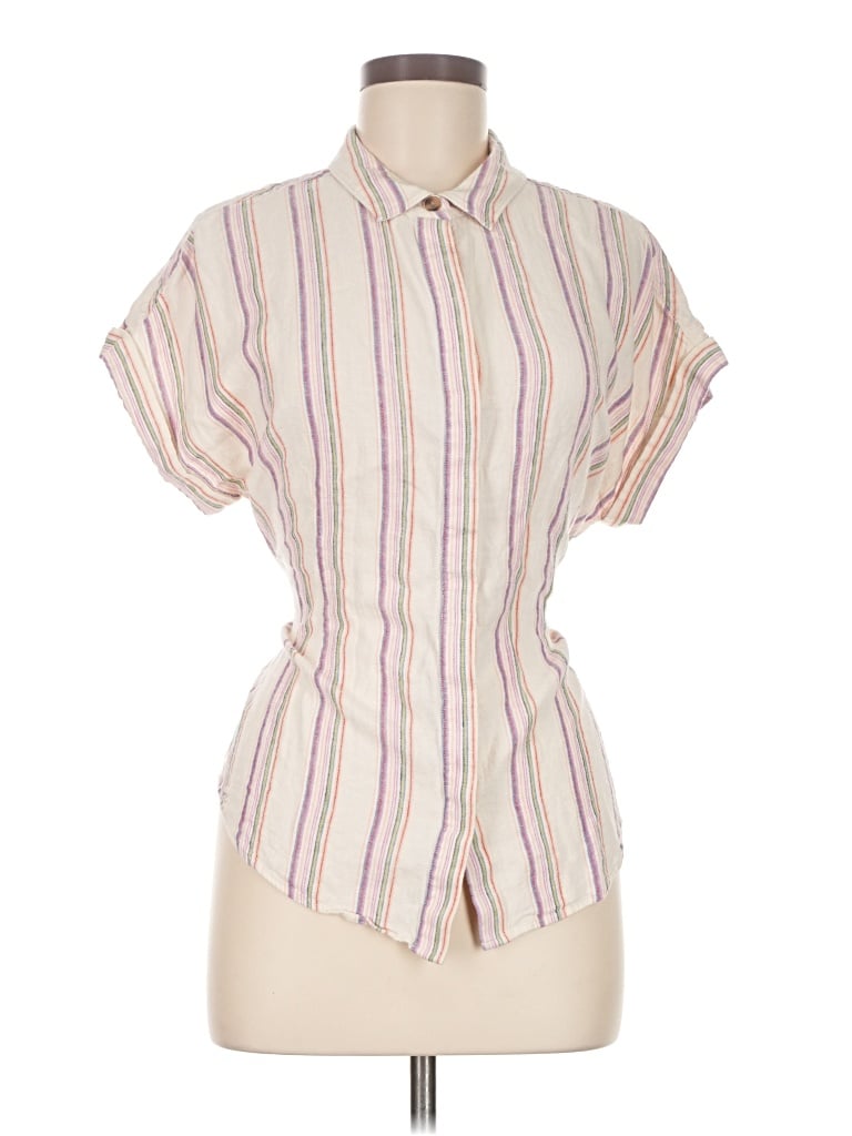 Pre-owned Untuckit Short Sleeve Blouse In White