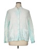 Eileen Fisher Tie-dye Teal Long Sleeve Button-Down Shirt Size XL (estimated) - photo 1