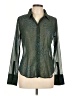 Olivaceous Metallic Green Long Sleeve Blouse Size L - photo 1