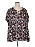 Lane Bryant 100% Polyester Black Short Sleeve Blouse Size 14 - 16 Plus - photo 1
