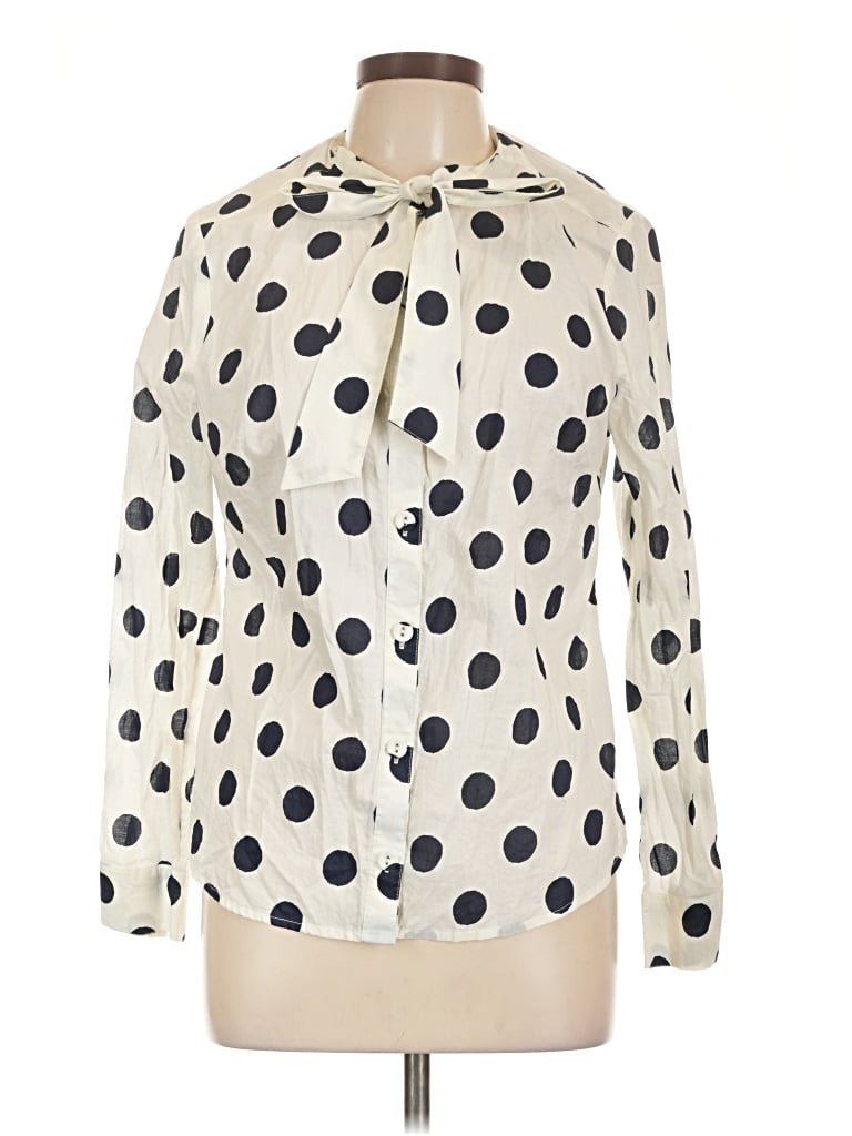 Pre-owned Boden Long Sleeve Blouse In Ivory