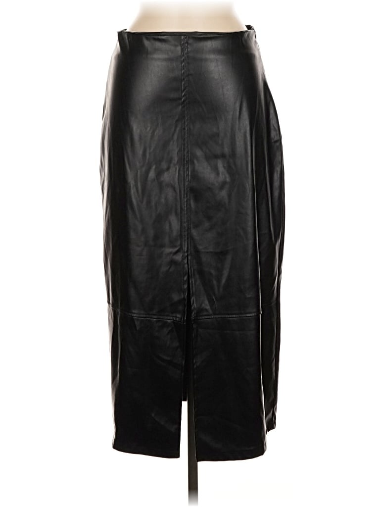 Pre-owned Gilli Faux Leather Skirt In Black