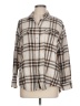 Old Navy 100% Cotton Plaid Tan 3/4 Sleeve Button-Down Shirt Size L - photo 1