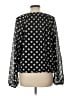 Evereve 100% Polyester Polka Dots Black Long Sleeve Blouse Size L - photo 2