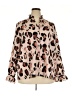 ELOQUII 100% Polyester Animal Print Brown Long Sleeve Blouse Size 22 - photo 1