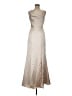 Amsale 100% Polyester Metallic Silver Gold Cocktail Dress Size 6 - photo 1