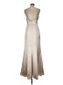 Amsale 100% Polyester Metallic Silver Gold Cocktail Dress Size 6 - photo 2