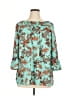 Tacera 100% Polyester Teal 3/4 Sleeve Blouse Size 1X - photo 1