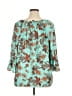 Tacera 100% Polyester Teal 3/4 Sleeve Blouse Size 1X - photo 2