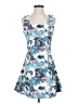 Assorted Brands 100% Polyester Print Blue Cocktail Dress Size S - photo 1