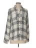Maurices 100% Polyester Plaid Gray Long Sleeve Blouse Size L - photo 1