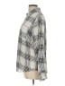 Maurices 100% Polyester Plaid Gray Long Sleeve Blouse Size L - photo 5