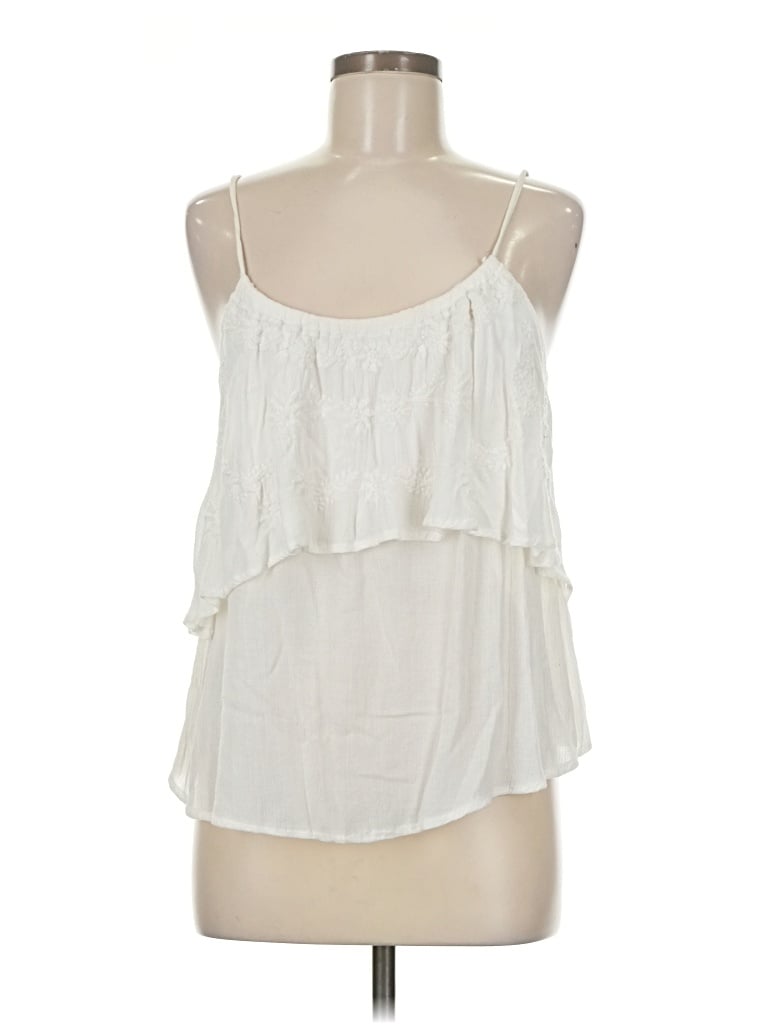 Pre-owned Passport Sleeveless Blouse In White