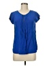 Unbranded 100% Silk Blue Short Sleeve Silk Top Size M (estimated) - photo 1