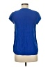 Unbranded 100% Silk Blue Short Sleeve Silk Top Size M (estimated) - photo 2