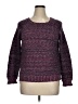 Daisy Fuentes 100% Cotton Tweed Purple Pullover Sweater Size XL - photo 1