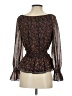 Max Studio 100% Polyester Brown Long Sleeve Blouse Size S - photo 2