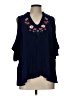 Melanie K 100% Rayon Blue 3/4 Sleeve Blouse Size L - photo 1