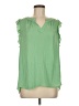Maison d' Amelie Green Sleeveless Blouse Size L - photo 1