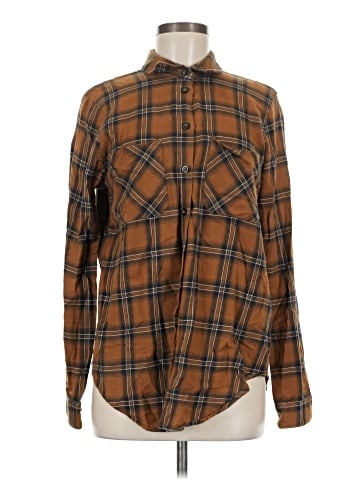 Topshop Long Sleeve Button-Down Shirt (view 1)