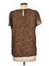CeCe 100% Polyester Animal Print Brown Short Sleeve Top Size L - photo 2