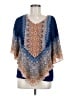 Ruby Rd. 100% Polyester Blue 3/4 Sleeve Blouse Size M - photo 1