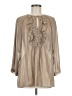 Nanette Lepore 100% Rayon Tan Long Sleeve Blouse Size 8 - photo 1