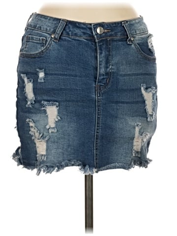 Wax Jean Denim Skirt (view 1)