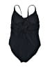 Unbranded Solid Black One Piece Swimsuit Size S - photo 2