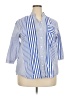 Unbranded 100% Cotton Stripes Blue 3/4 Sleeve Button-Down Shirt Size 2X - photo 1