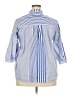 Unbranded 100% Cotton Stripes Blue 3/4 Sleeve Button-Down Shirt Size 2X - photo 2
