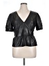 Paige 100% Polyurethane Black Short Sleeve Top Size 14 - photo 1