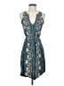 Tiny 100% Rayon Paisley Teal Blue Cocktail Dress Size XS - photo 1