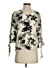 Olivia Grey 100% Viscose Ivory 3/4 Sleeve Blouse Size S - photo 1
