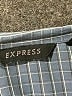 Express 100% Cotton Houndstooth Blue Long Sleeve Button-Down Shirt Size 7 - photo 7