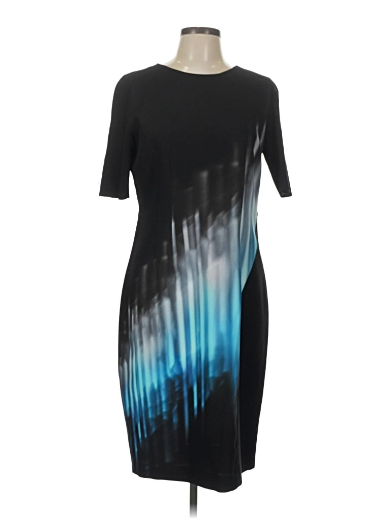 Elie Tahari Cocktail Dress - Sheath: Black Graphic Pattern Dresses - New - Size 12
