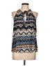 Pink Rose Blue Sleeveless Blouse Size L - photo 1